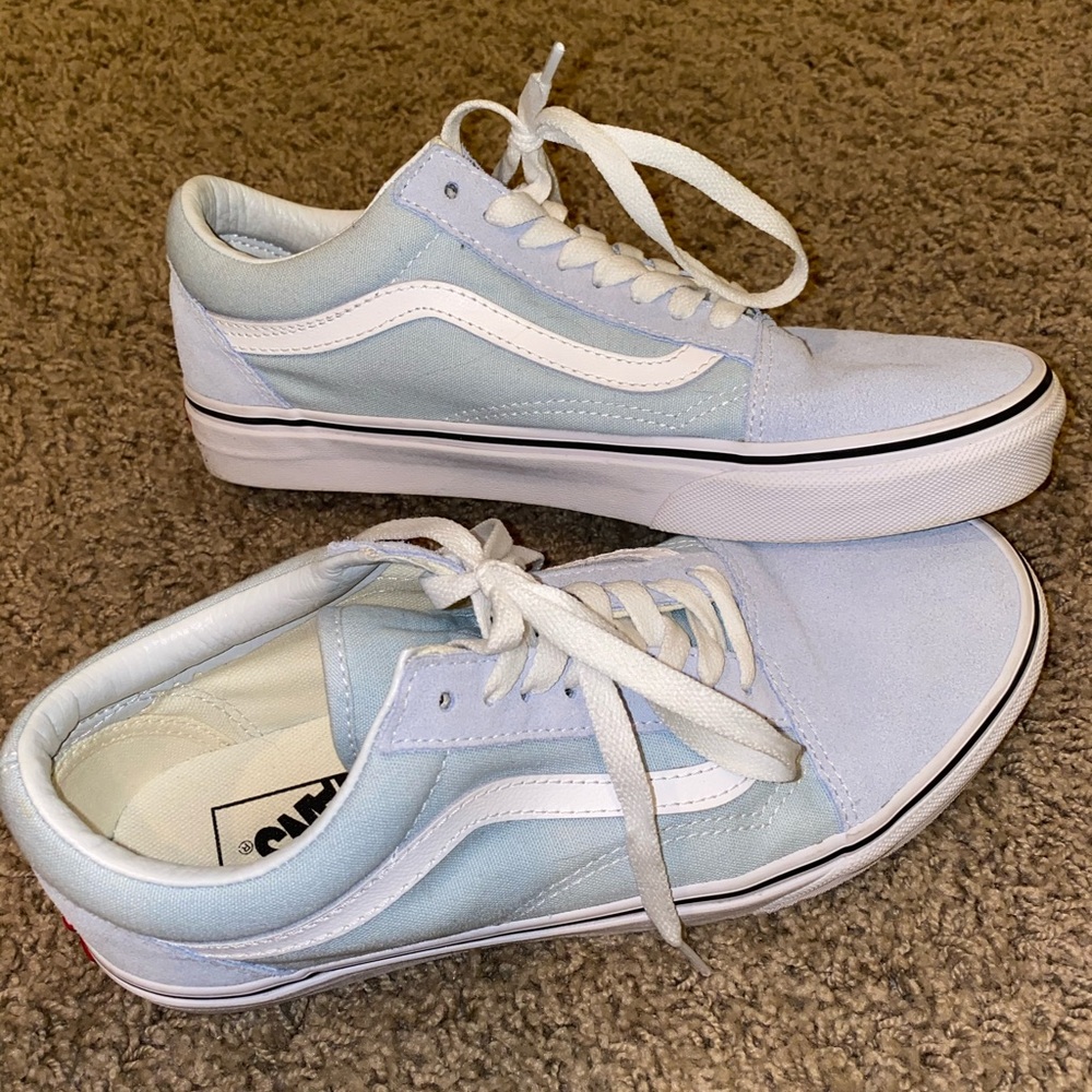 light blue old skool vans